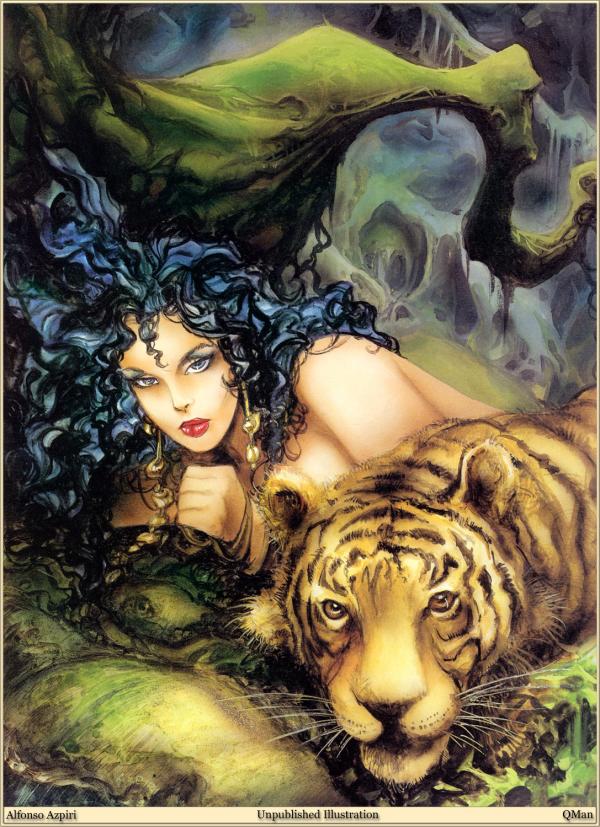 美女与野兽的奇幻之旅，探索自然美景，寻找内心平静之旅的动漫故事